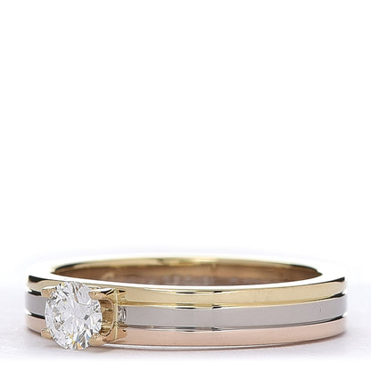 Cartier 18K Pink Yellow White Gold Diamond .25ct Solitaire Trinity Engagement Ring 51 5.75 3 of 7