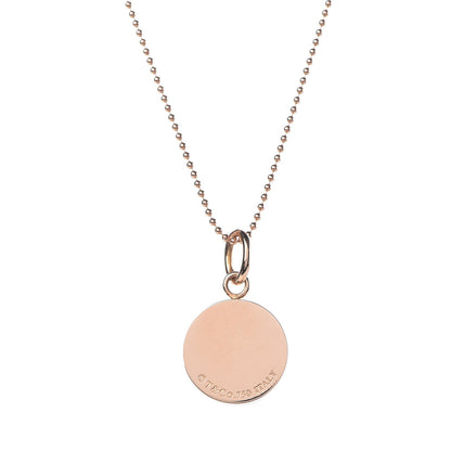 Tiffany 18K Rose Gold Diamond 1837 Circle Charm Pendant Necklace 7 of 7