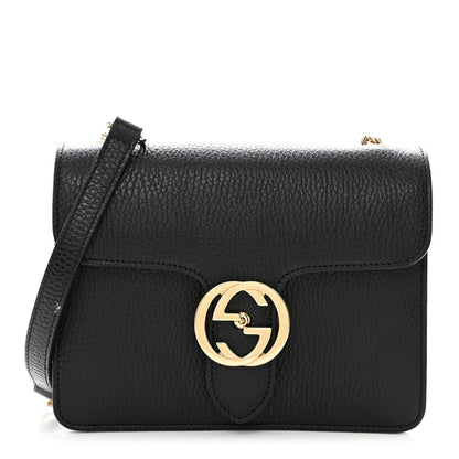 Gucci Dollar Calfskin Small Interlocking G Shoulder Bag Black 1 of 11