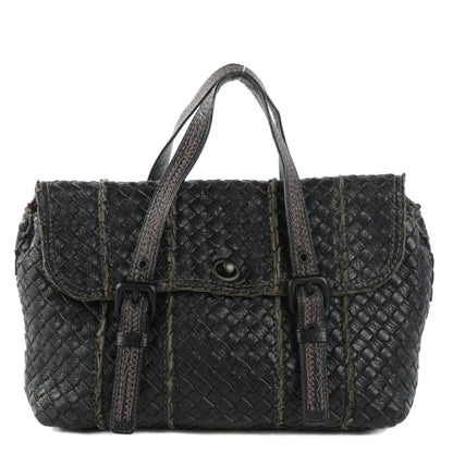 Bottega Veneta Vivo Cervo Intreccio Satchel Nero Black 1 of 8