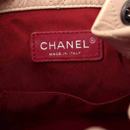Chanel Aged Calfskin Quilted Small Gabrielle Backpack Beige Black 5 of 9