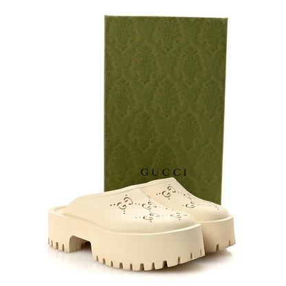 Gucci Rubber Monogram GG Go Through Platform Slide Clogs 37 Mystic White 10 of 10