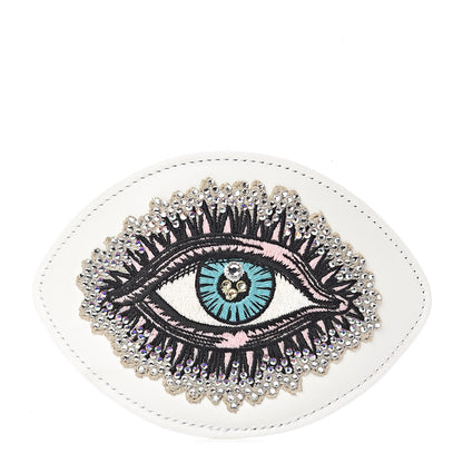 Gucci Calfskin Embellished Ace Eye Patch White 1 of 4