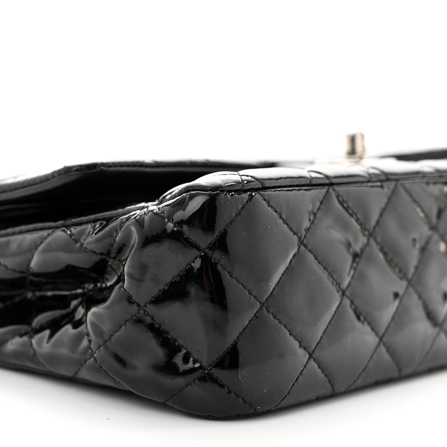 Chanel Patent Quilted Medium Double Flap Black 9 of 12