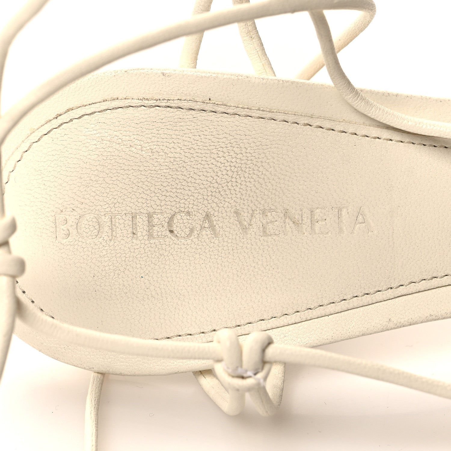 Bottega Veneta Nappa Dot Ankle Tie Sandals 39 White 7 of 9