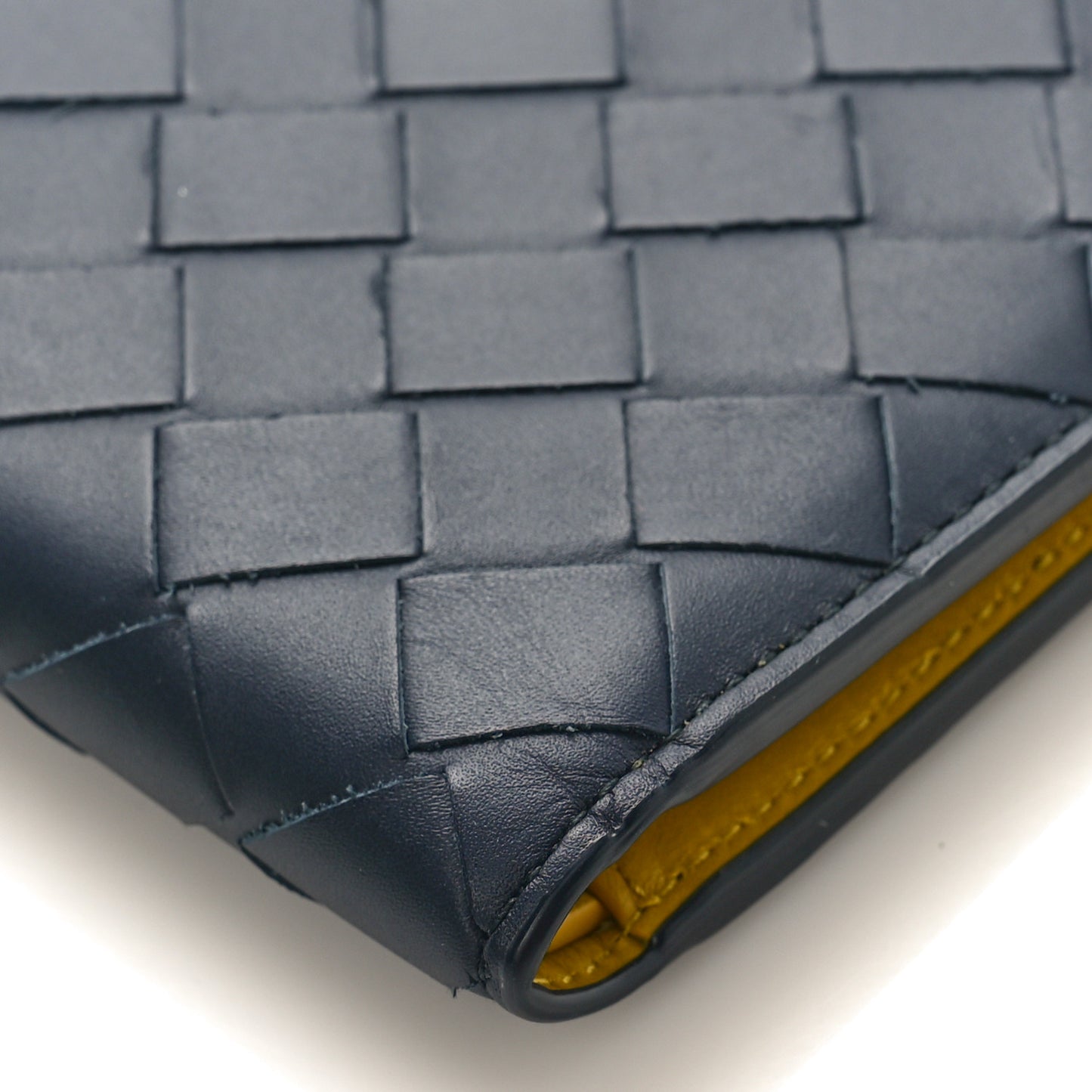 Nappa Intrecciato Bi-Fold Wallet Denim Yellow