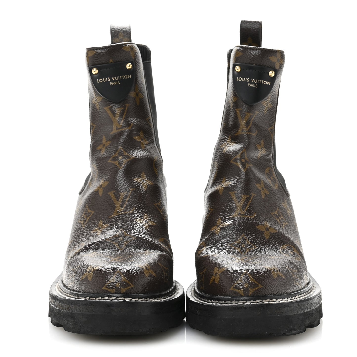 Patent Monogram LV Beaubourg Ankle Boots 40 Black