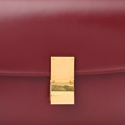 Celine Box Calfskin Medium Classic Box Flap Bag Burgundy 7 of 9