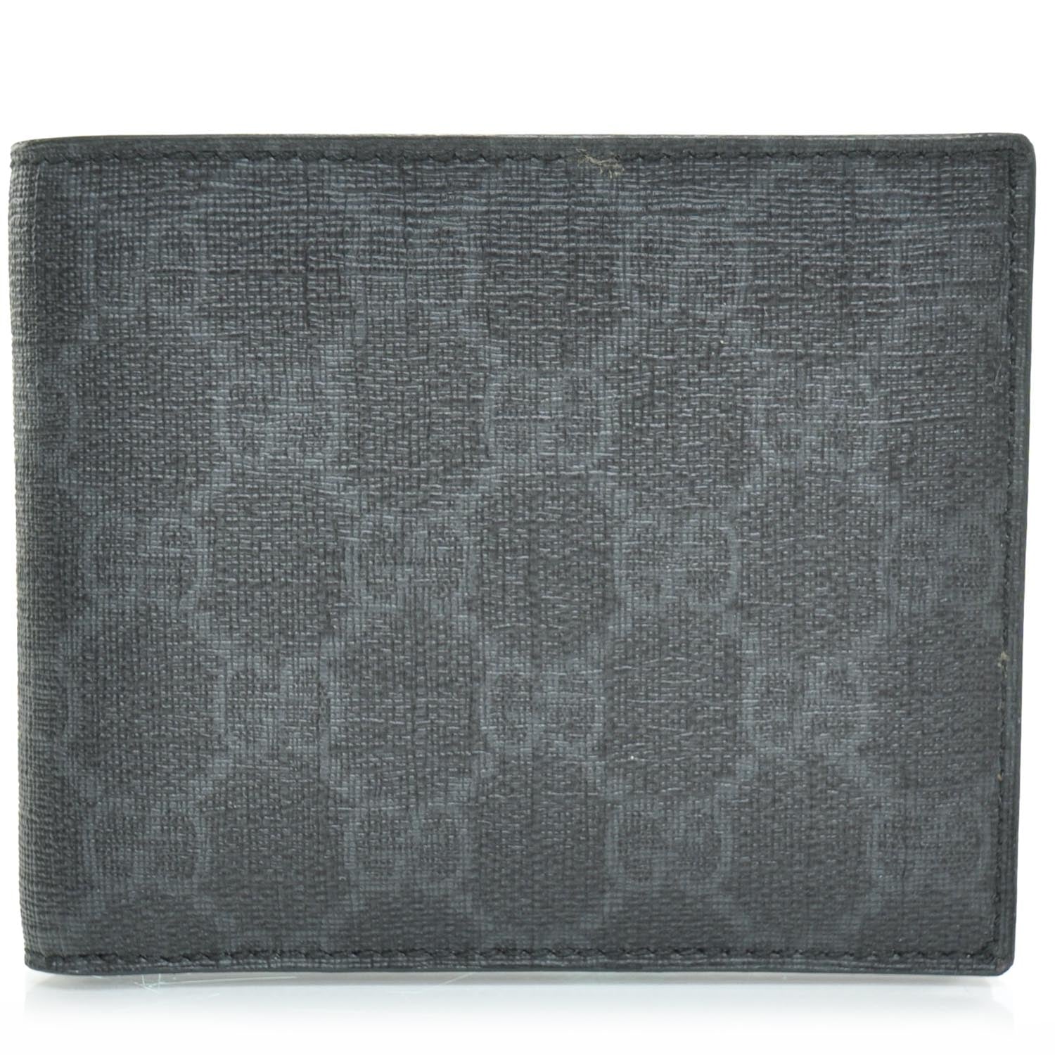 Gucci Mens GG Plus Monogram Bi-Fold Wallet Black 1 of 8