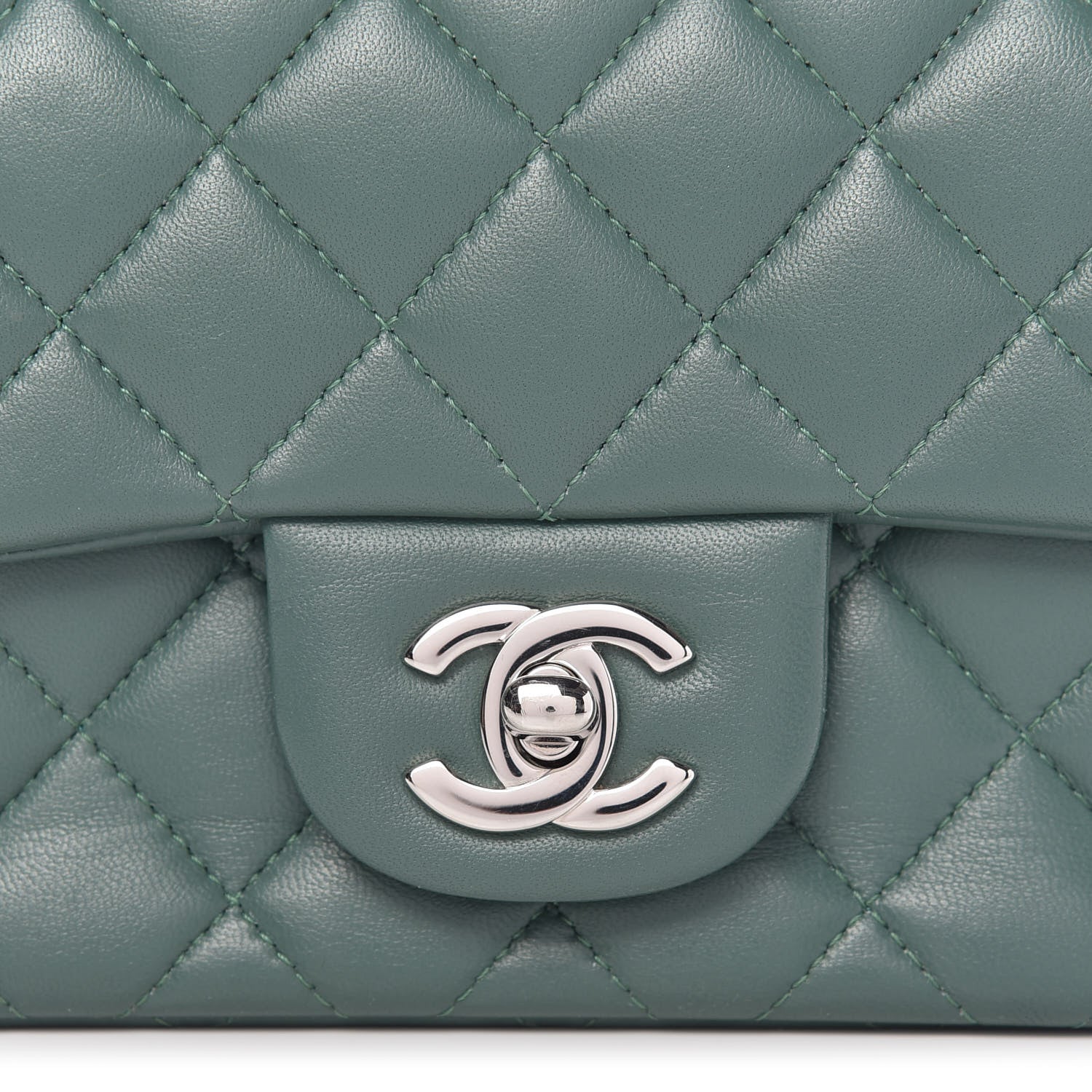 Chanel Lambskin Quilted Mini Square Flap Green 10 of 10