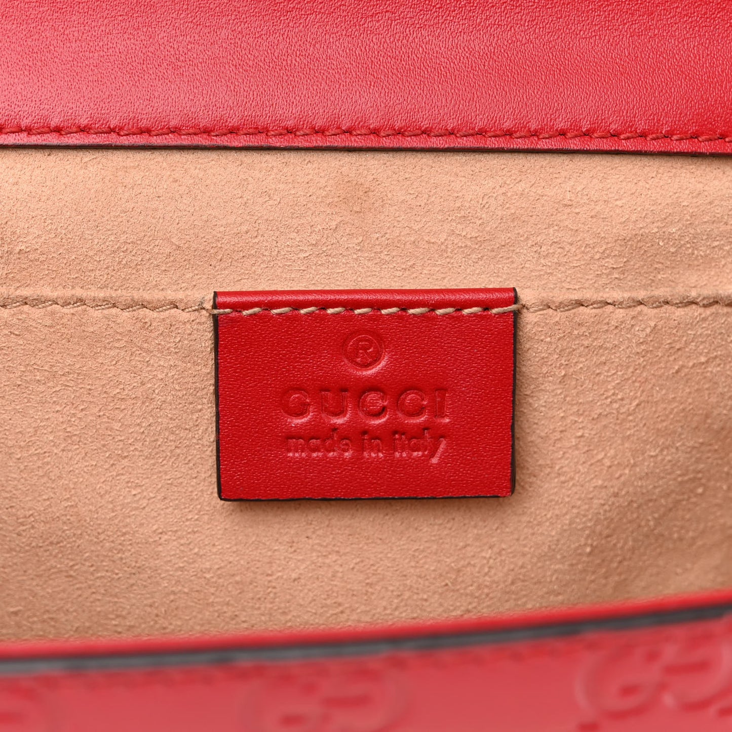 Guccissima Small Padlock Shoulder Bag Hibiscus Red