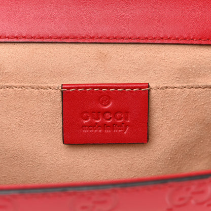 Gucci Guccissima Small Padlock Shoulder Bag Hibiscus Red 6 of 12