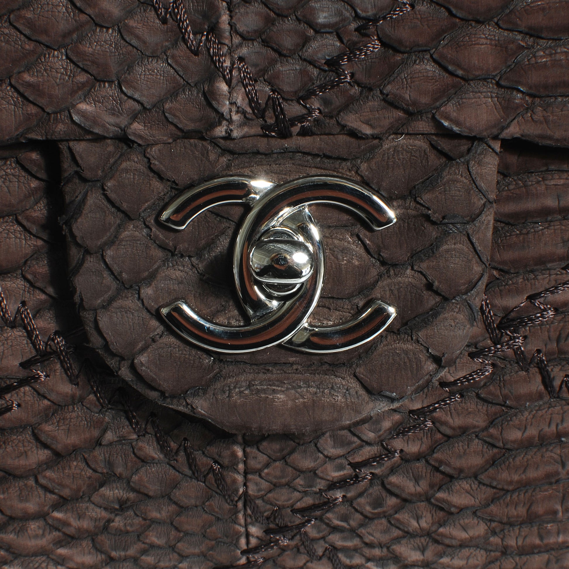 Chanel Python Ultimate Stitch Flap Marron Fonce 5 of 10