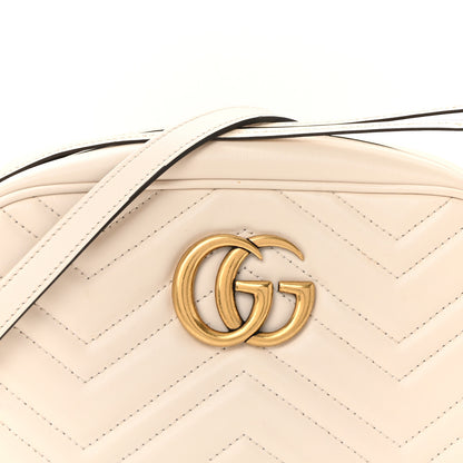 Gucci Calfskin Matelasse Small GG Marmont Chain Shoulder Bag White 8 of 11