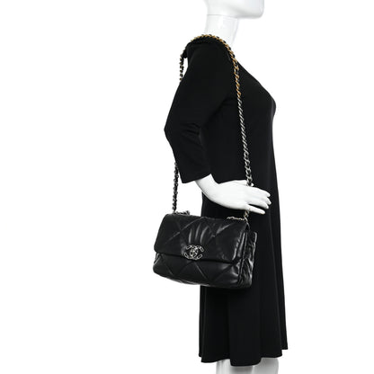 Chanel Lambskin Quilted Medium Chanel 19 Flap Black 2 of 11