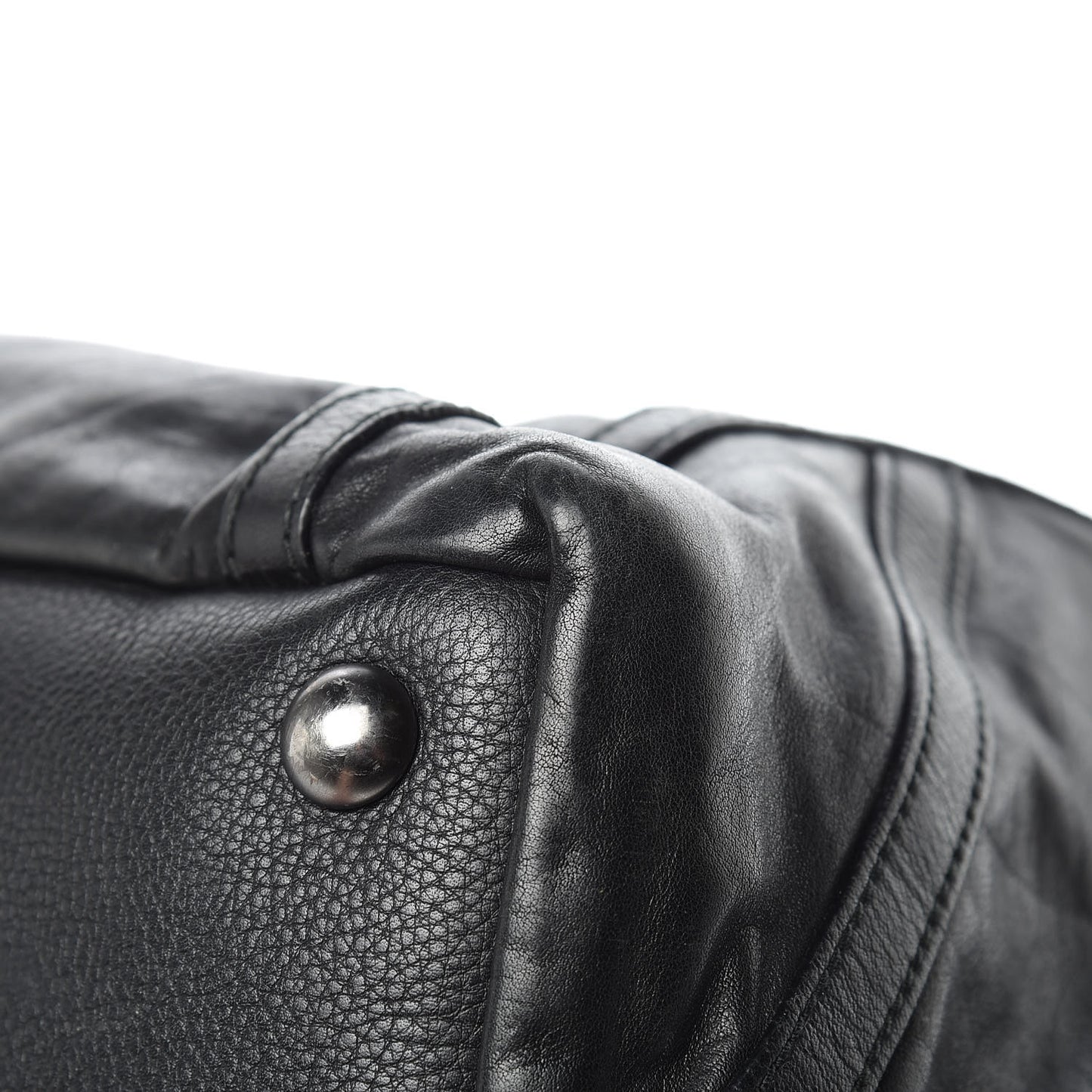 Calfskin Sac Hamptons Weekender Bag Black