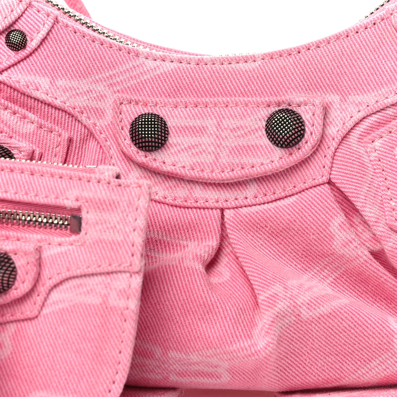 Balenciaga Denim BB Monogram Le Cagole Shoulder Bag XS Pink 8 of 11