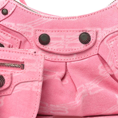 Balenciaga Denim BB Monogram Le Cagole Shoulder Bag XS Pink 8 of 11