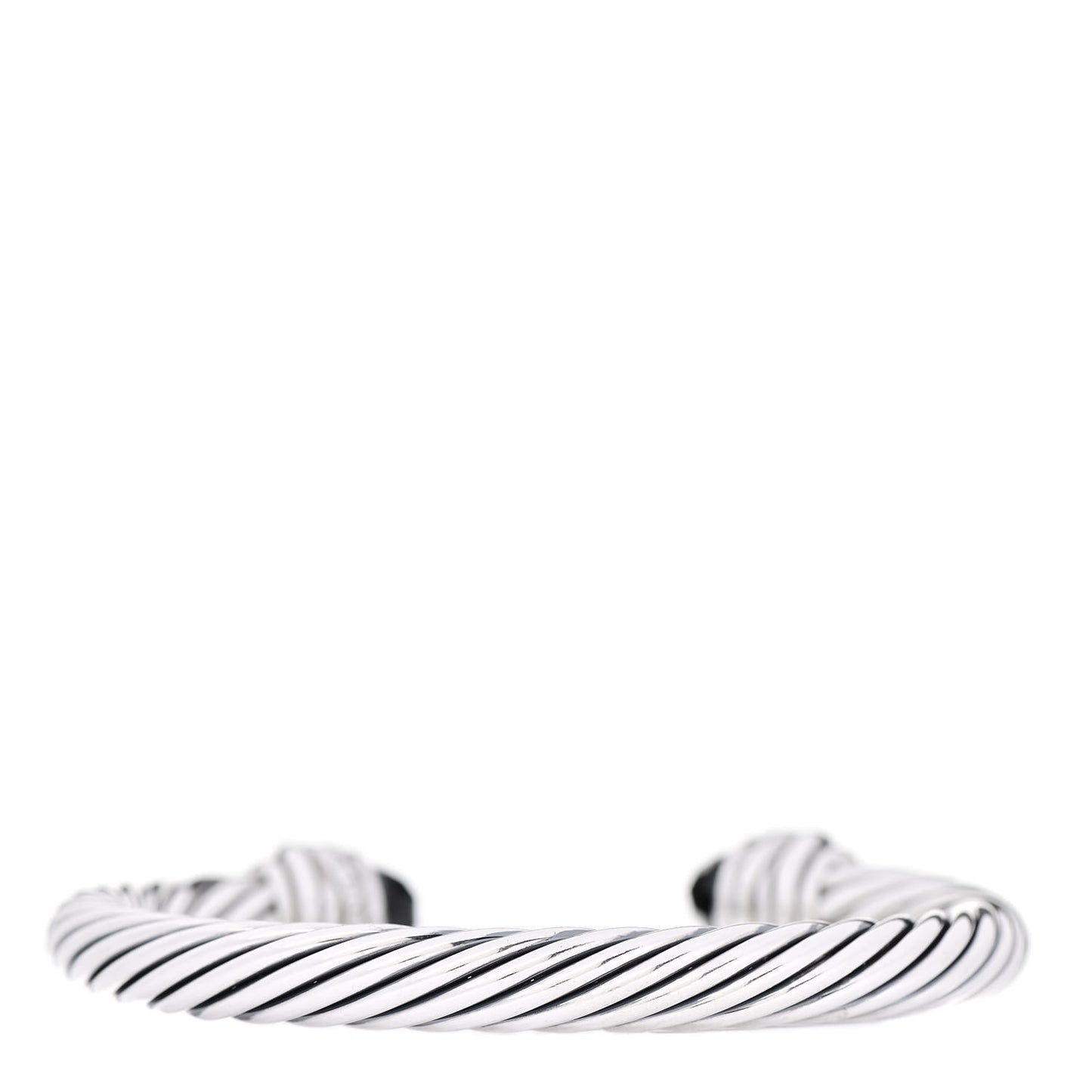 Sterling Silver Diamond Black Onyx 7mm Cable Classics Crossover Bracelet
