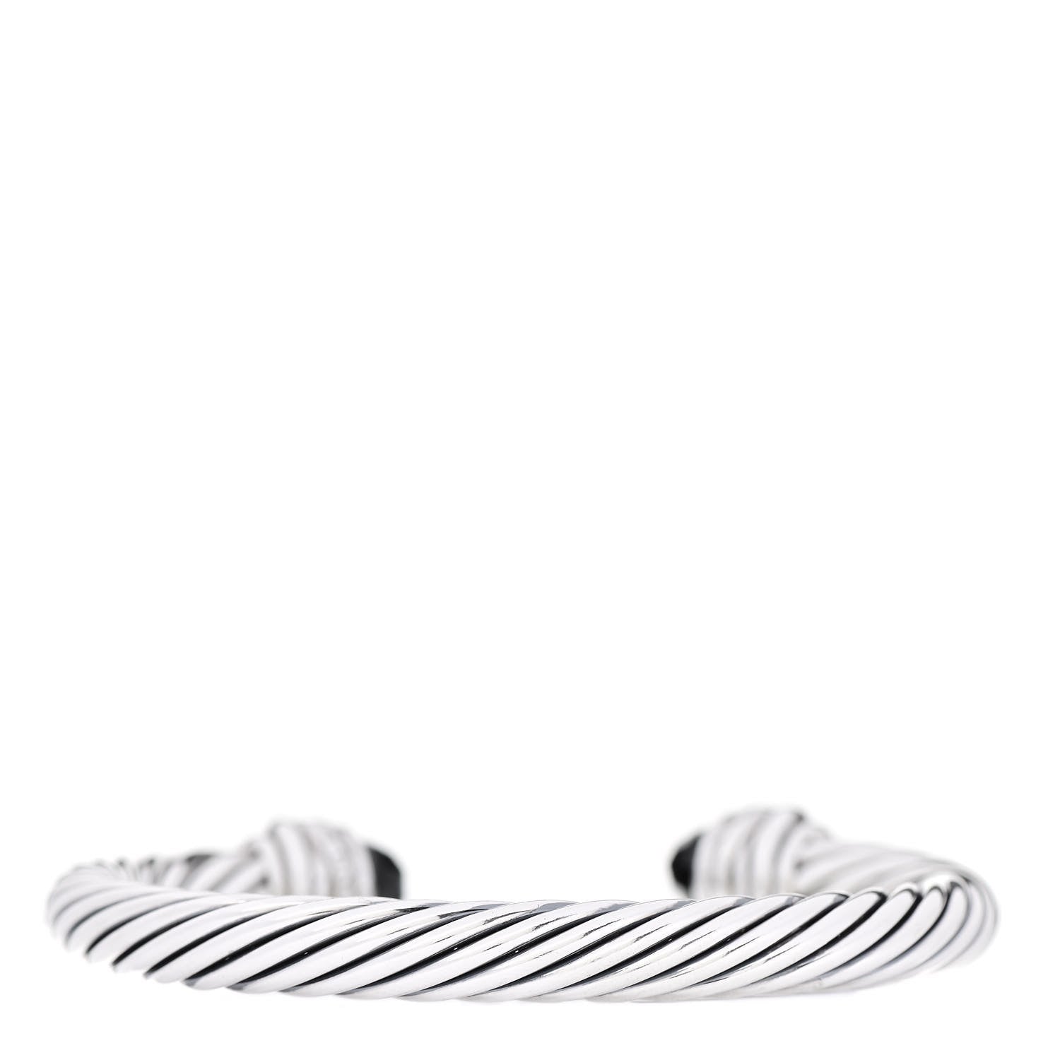 David Yurman Sterling Silver Diamond Black Onyx 7mm Cable Classics Crossover Bracelet 2 of 4