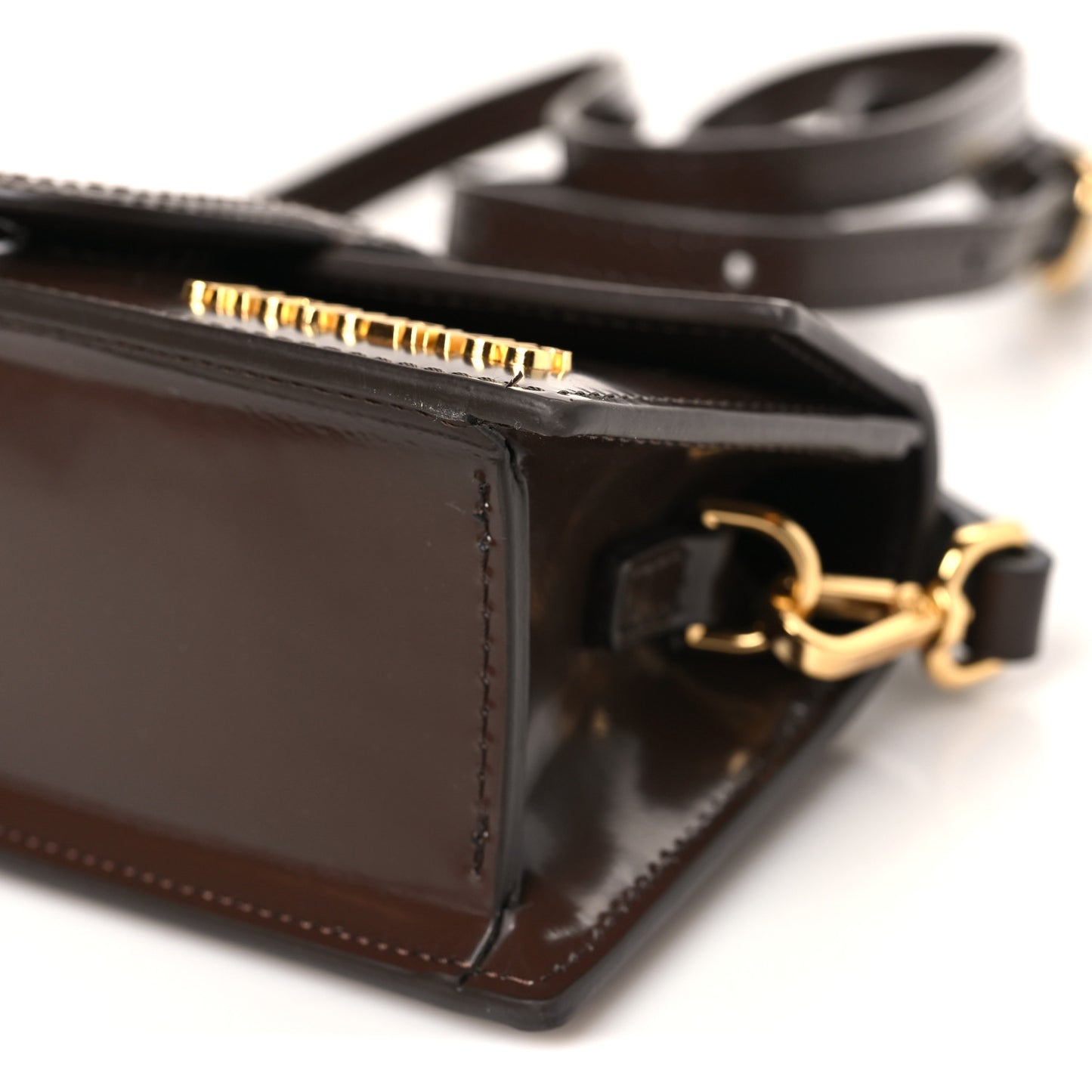 Glazed Calfskin Le Bambino Dark Brown