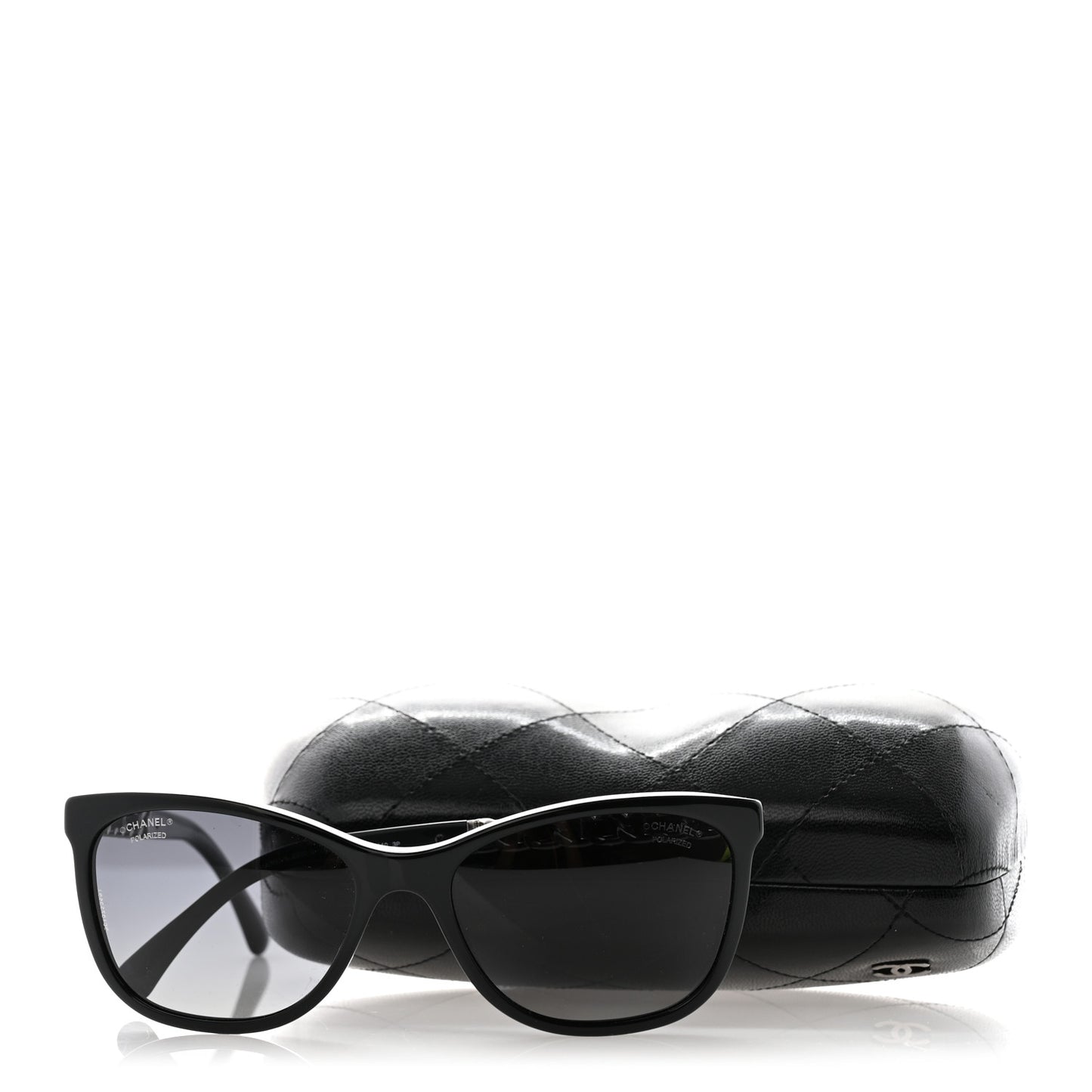 Cat Eye Chain Polarized Sunglasses 5260-Q Black