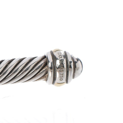 David Yurman Sterling Silver 18K Yellow Gold 4mm Cable Classics Bracelet 3 of 4