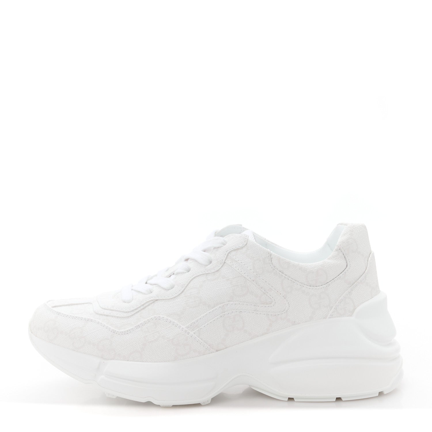 Gucci GG Supreme Monogram Womens Rhyton Sneakers 36.5 White 1 of 9