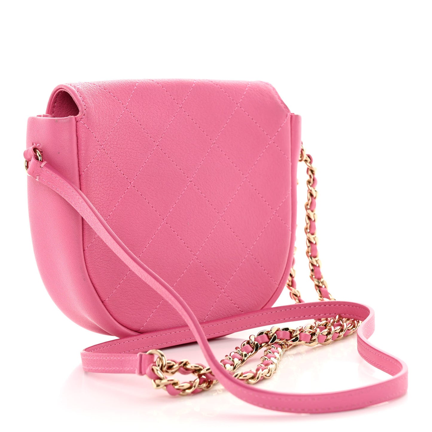 Goatskin Stitched Casual Trip Messenger Flap Pink