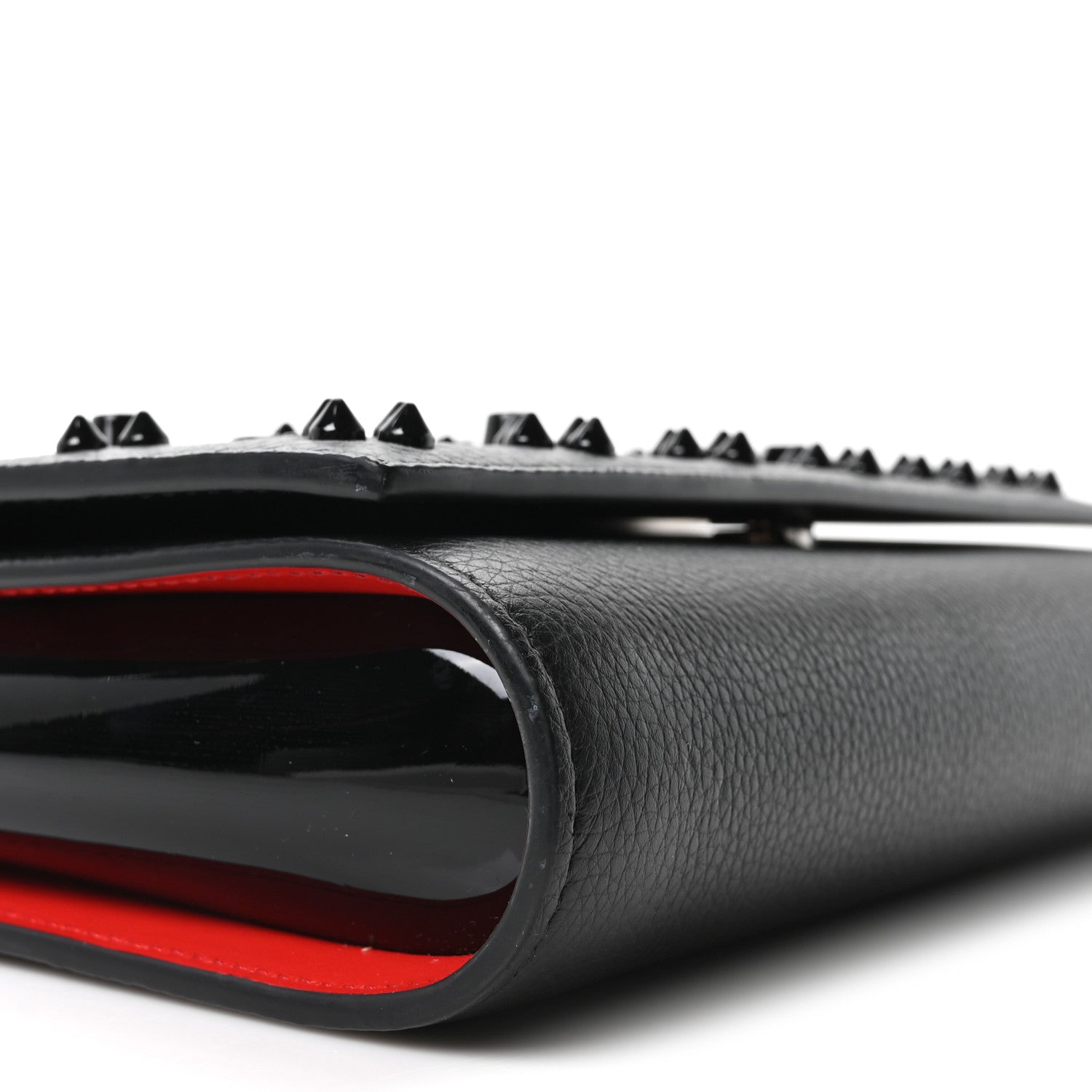 Christian Louboutin Calfskin Spikes Loubinthesky Paloma Clutch Black 9 of 11