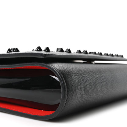 Christian Louboutin Calfskin Spikes Loubinthesky Paloma Clutch Black 9 of 11