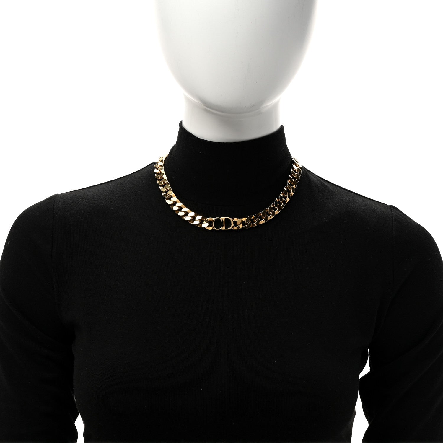 Christian Dior Metal Danseuse Etoile Chain Choker Necklace Gold 2 of 5