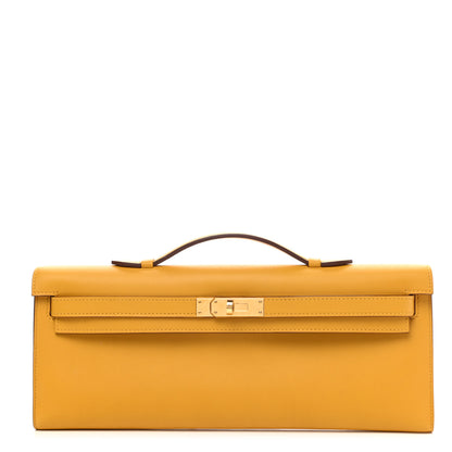 Hermes Swift Kelly Cut Clutch Pochette Jaune Ambre 1 of 6