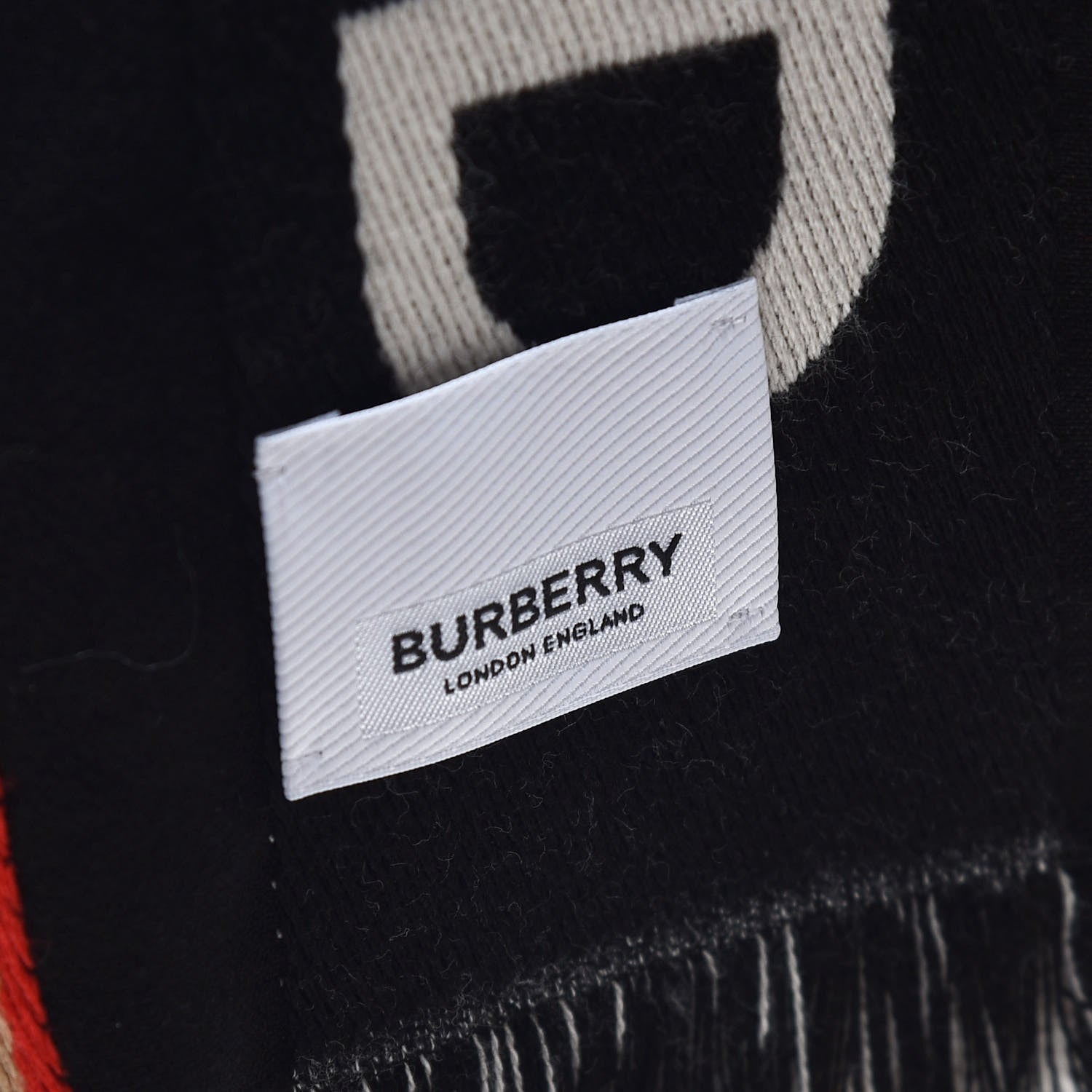 Burberry Cotton Icon Stripe Scarf Black 4 of 4