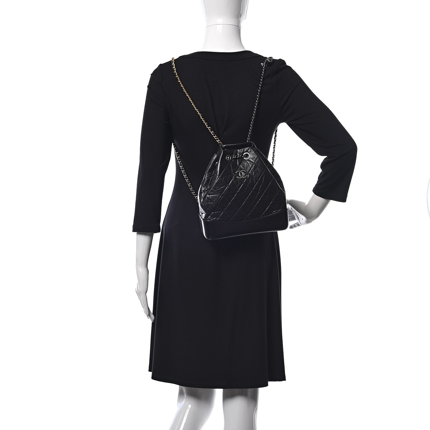 Chanel Aged Calfskin Quilted Small Gabrielle Backpack Black 2 of 10