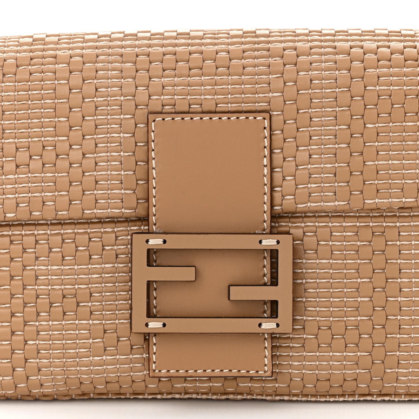 Calfskin Woven Baguette Cammelo Beige