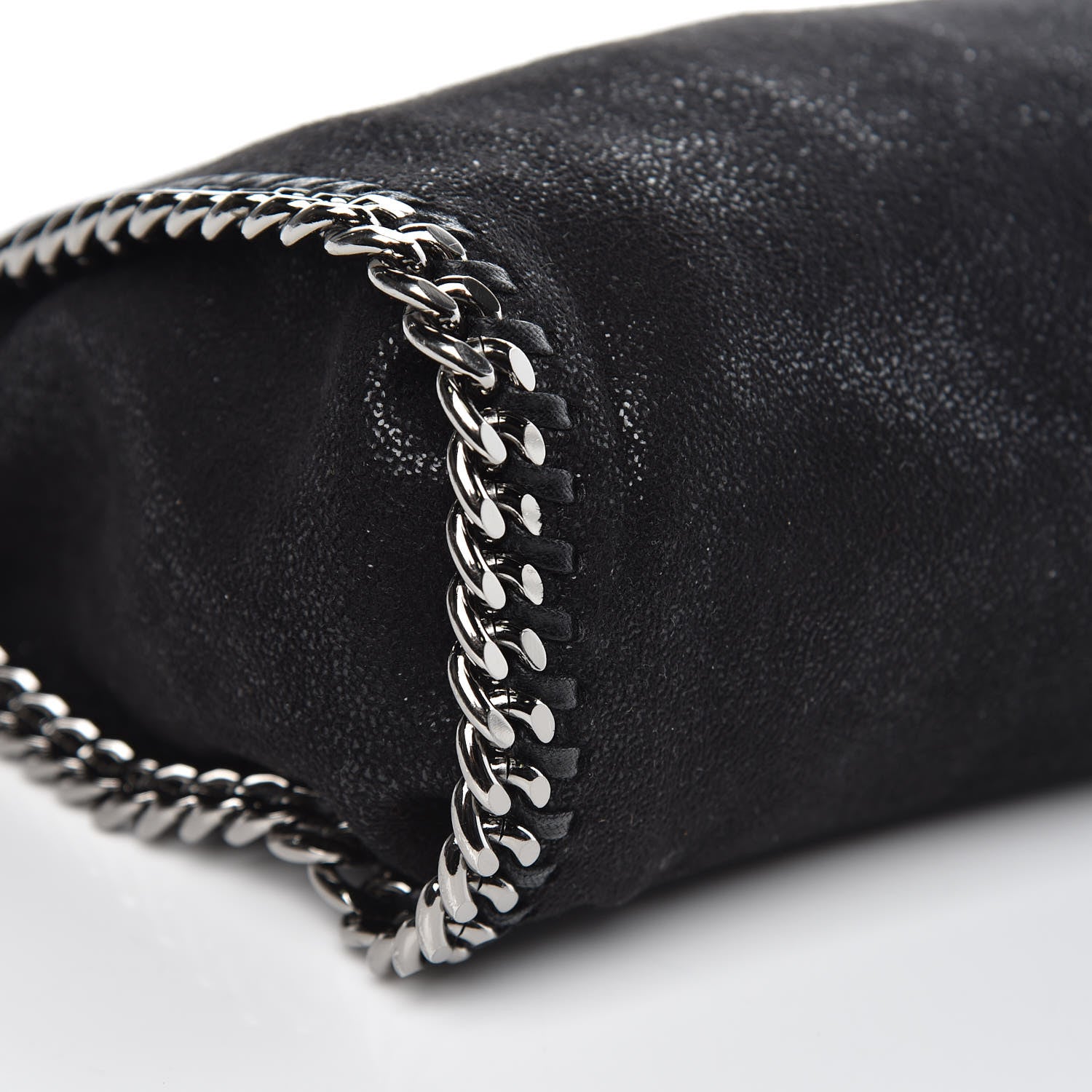 Stella McCartney Shaggy Deer Mini Falabella Fold Over Tote Black 8 of 9