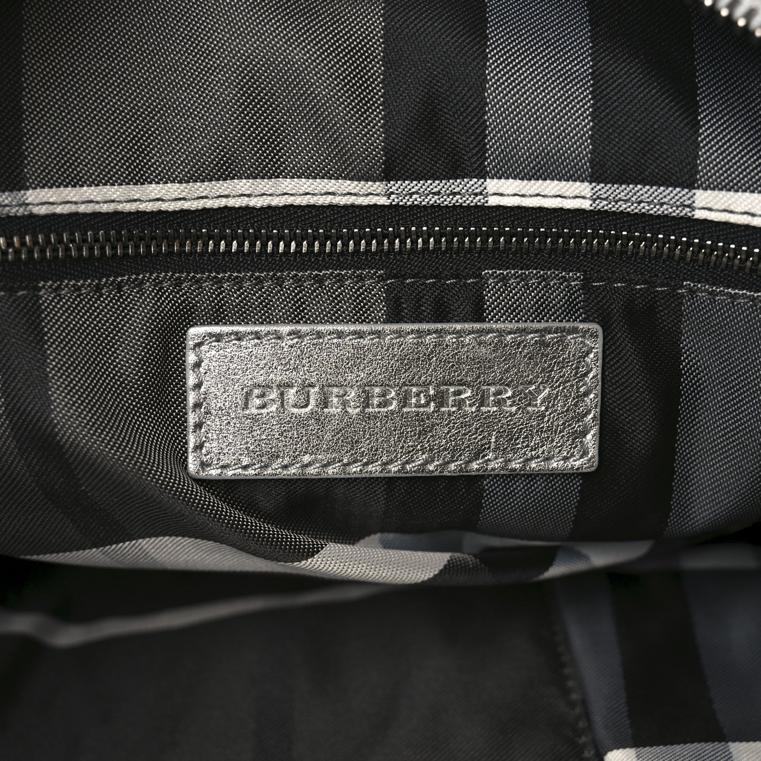 Burberry Metallic Calfskin Winnieford Satchel Silver 6 of 9