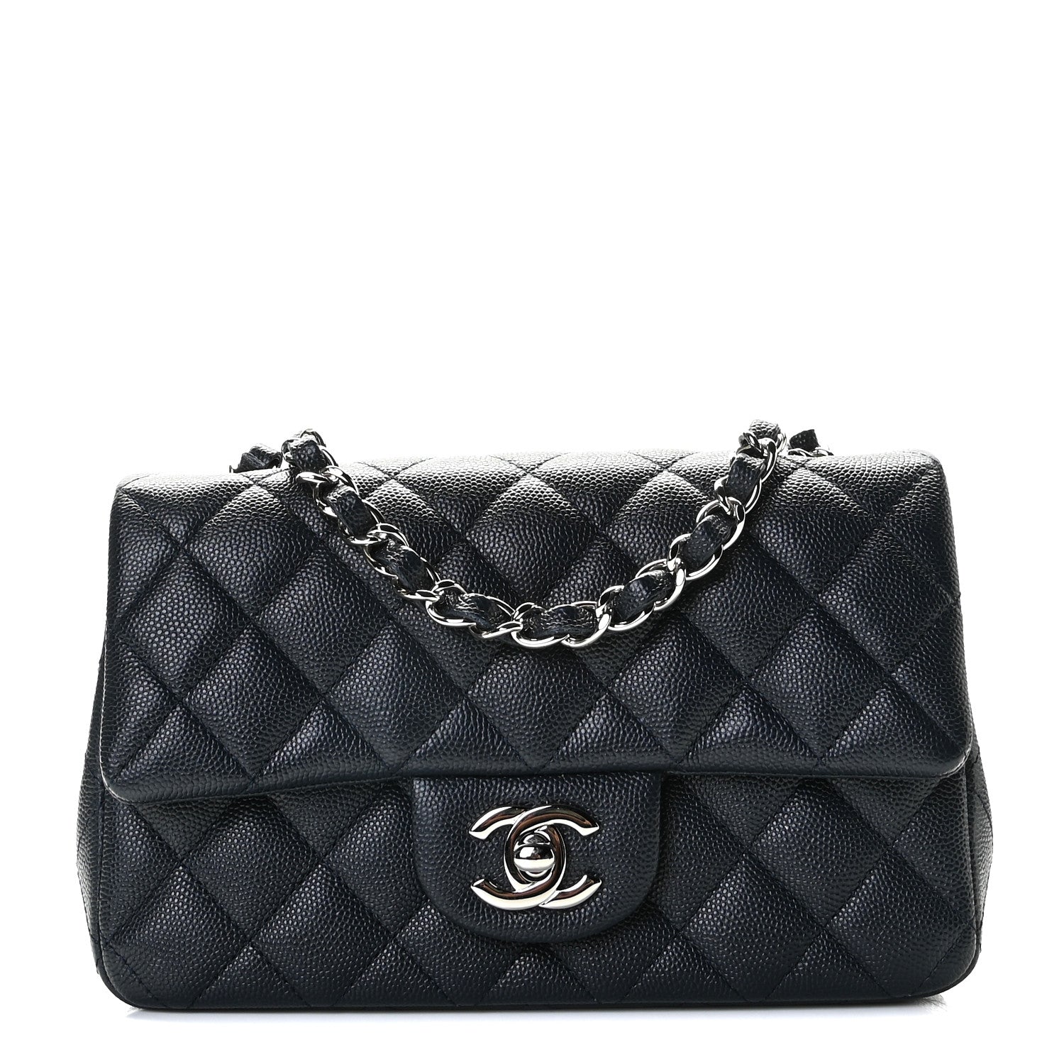 Chanel Caviar Quilted Mini Rectangular Flap Navy 1 of 8