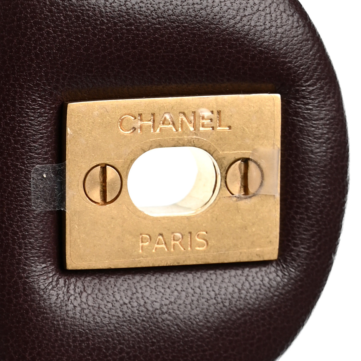 Lambskin Quilted CC Pearl Crush Mini Flap Dark Brown