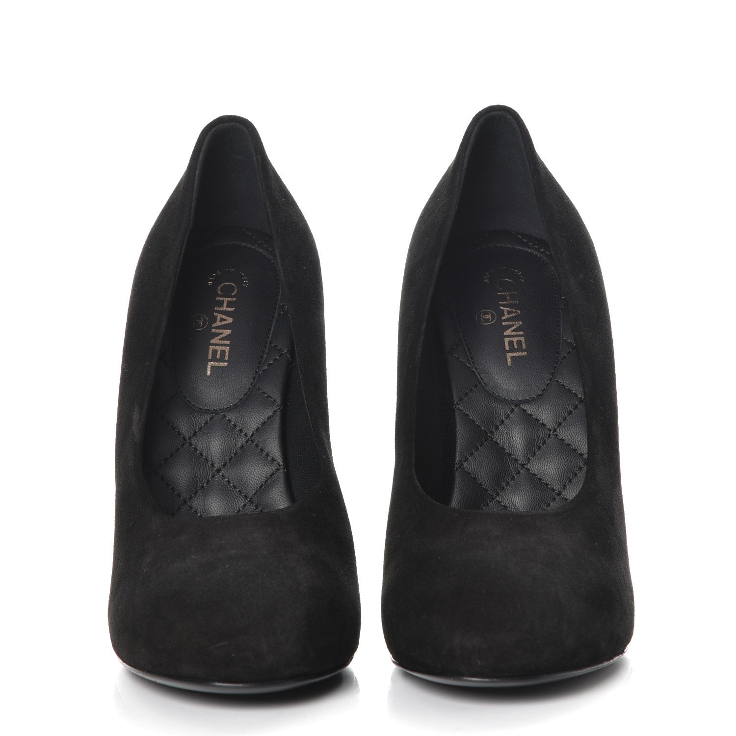 Chanel Suede Calfskin CC Pumps 36 Black 2 of 10