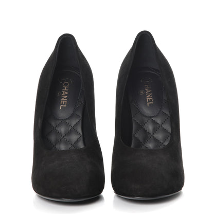 Chanel Suede Calfskin CC Pumps 36 Black 2 of 10