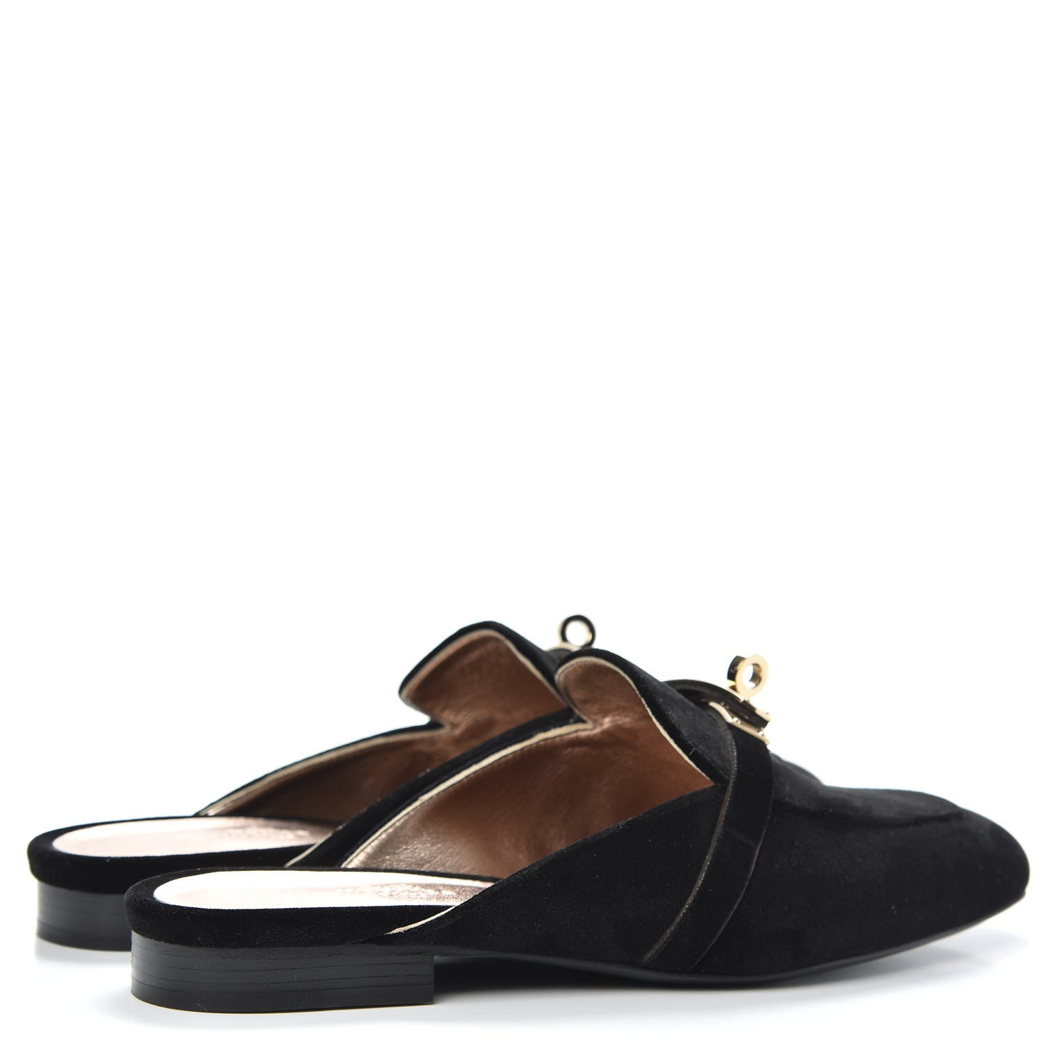 Hermes Velvet Goatskin Oz Mules 36.5 Black 4 of 8
