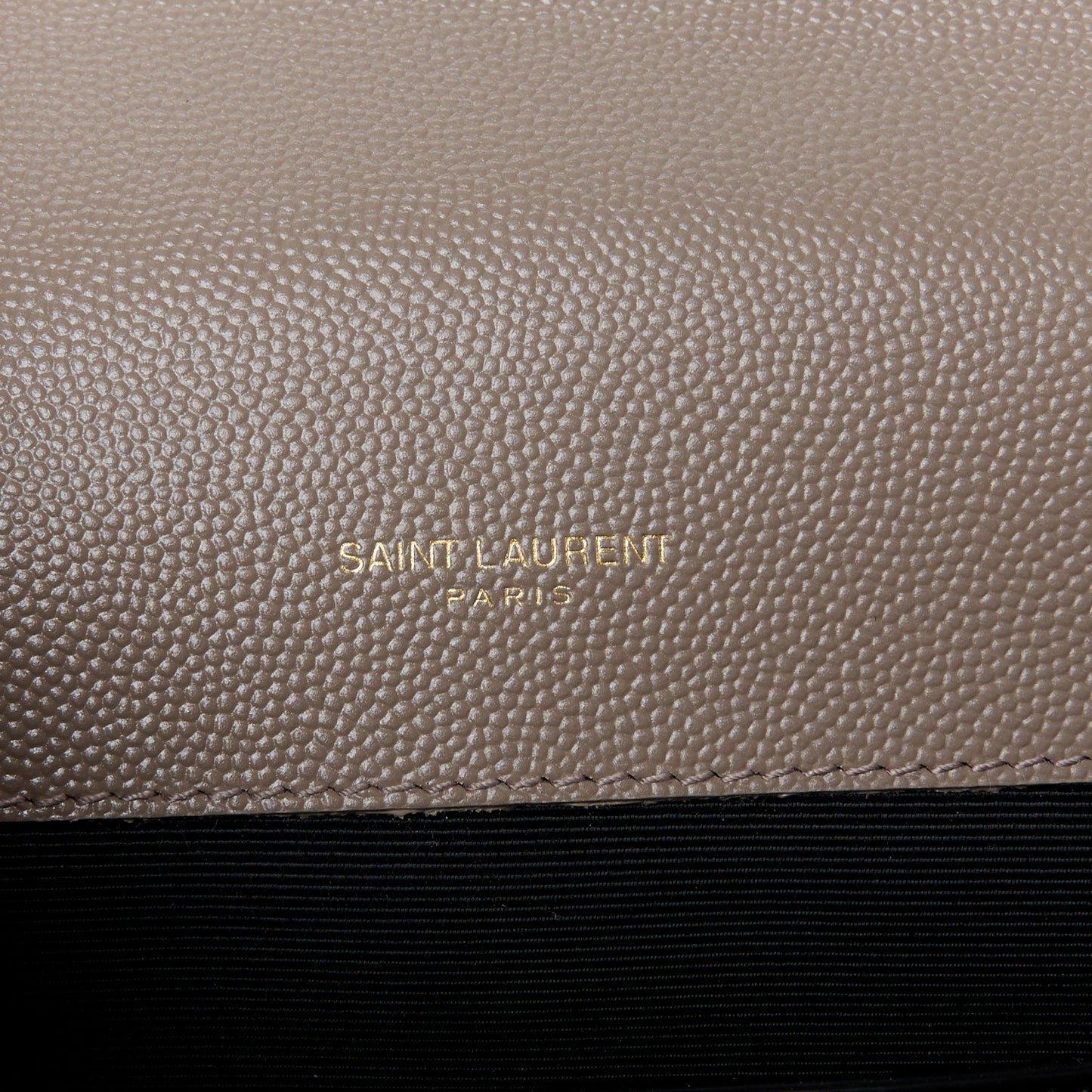 Grain De Poudre Textured Mixed Matelasse Triquilt Small Monogram Satchel Greyish Brown