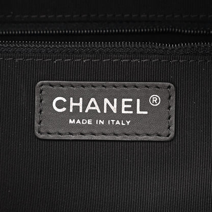 Chanel Calfskin Quilted Large Feather Weight Bowling Bag Black Ivory 6 of 10