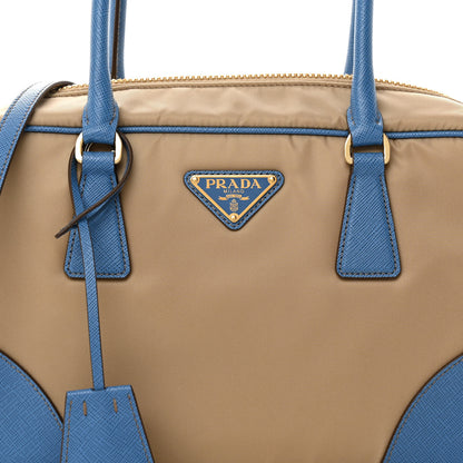 Prada Re-Nylon Saffiano Medium Re-Edition 1978 Two Handle Bag Camel Wave 7 of 9