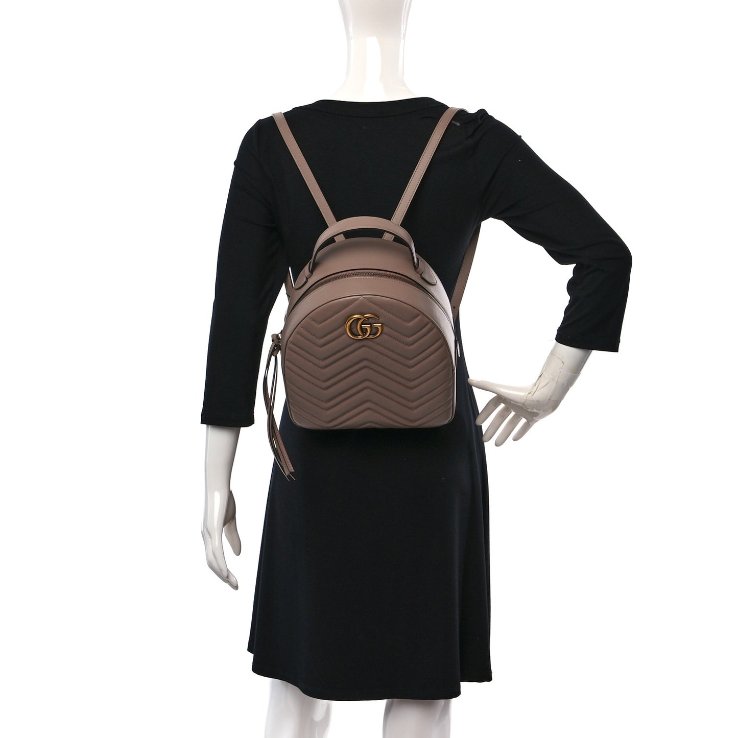 Calfskin Matelasse GG Marmont Dome Backpack Porcelain Rose