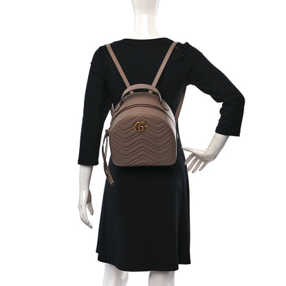 Gucci Calfskin Matelasse GG Marmont Dome Backpack Porcelain Rose 2 of 9