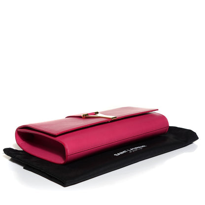 Saint Laurent Calfskin Classic Y Ligne Clutch Fuchsia 4 of 8