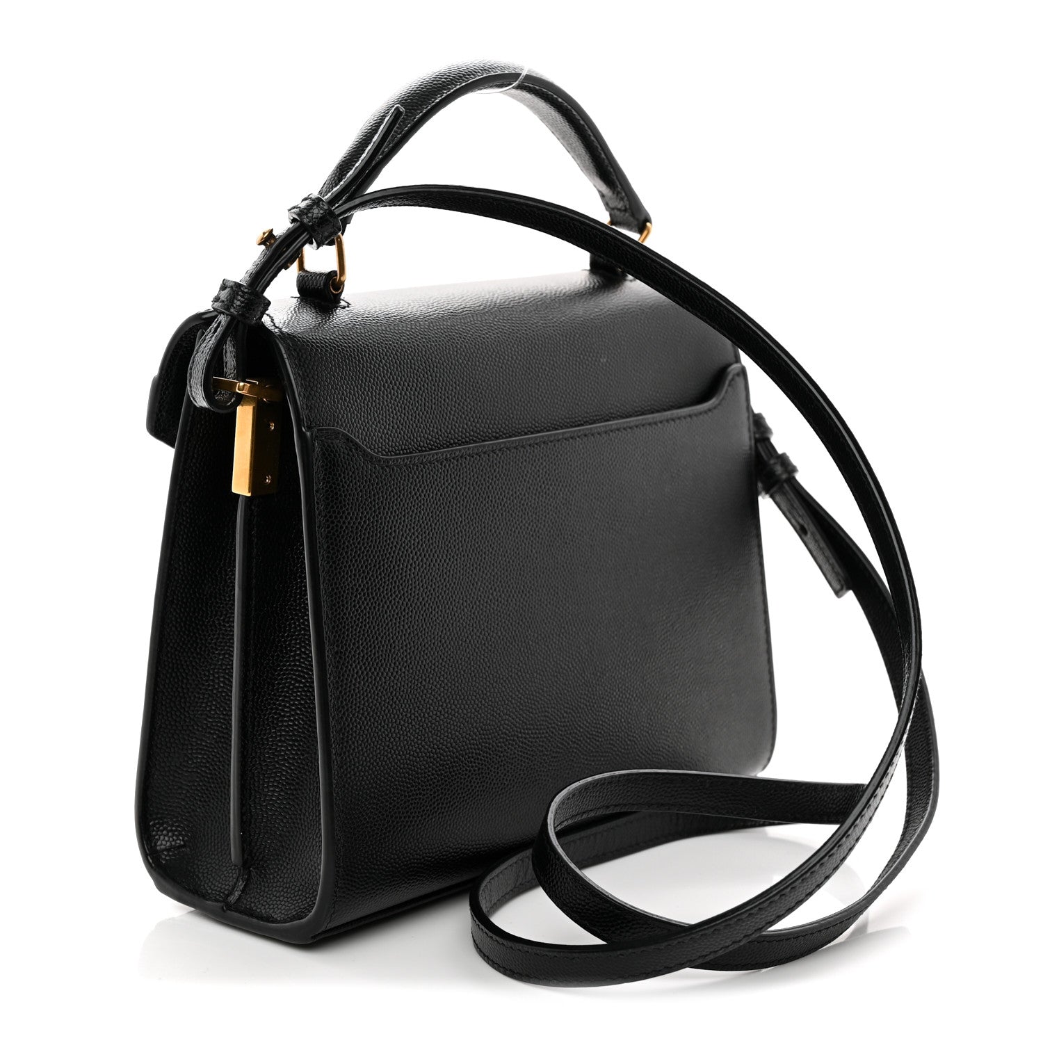 Saint Laurent Grain de Poudre Mini Classic Monogram Cassandra Top Handle Black 3 of 12